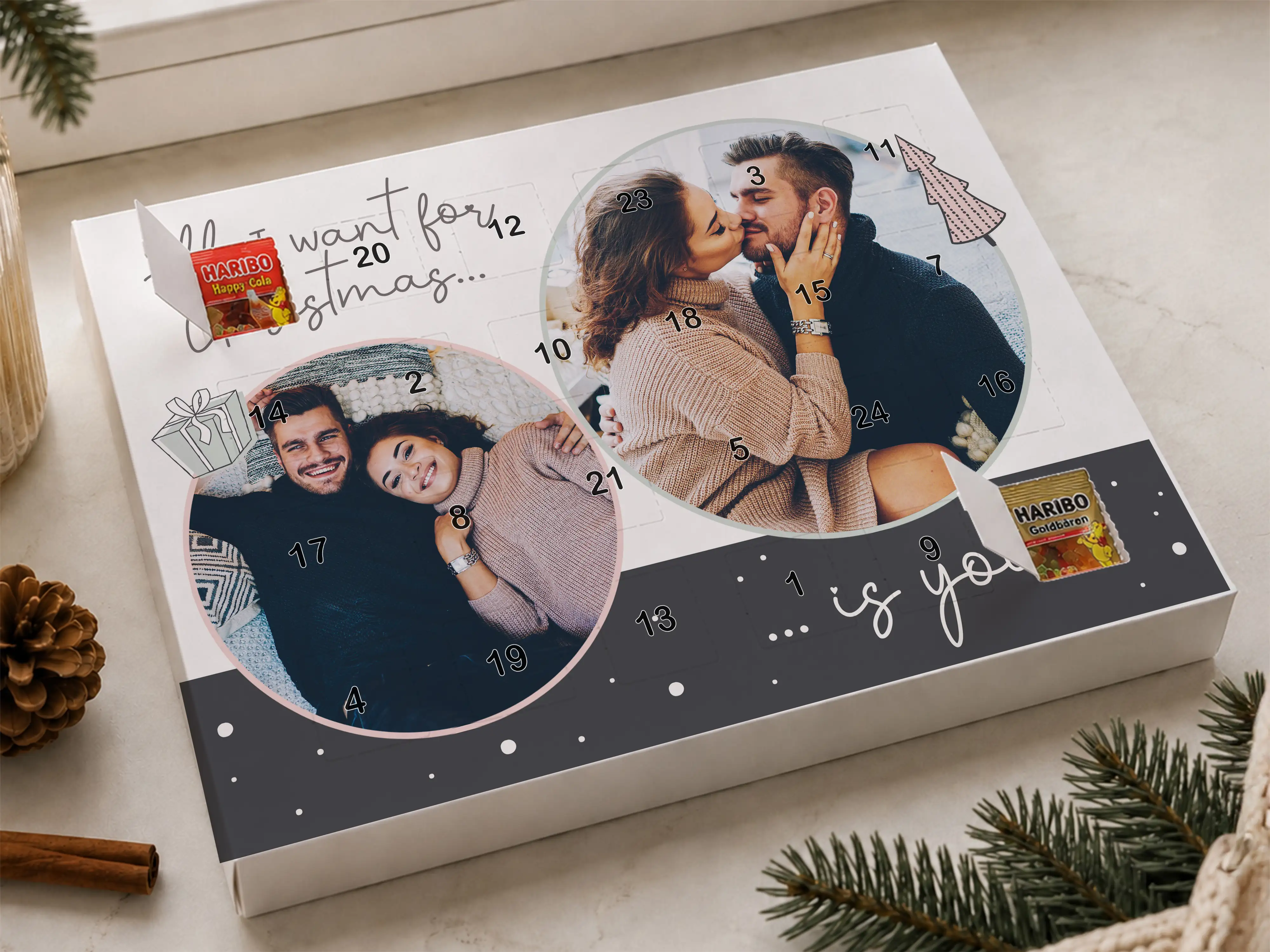 Adventskalender mit Schokolade