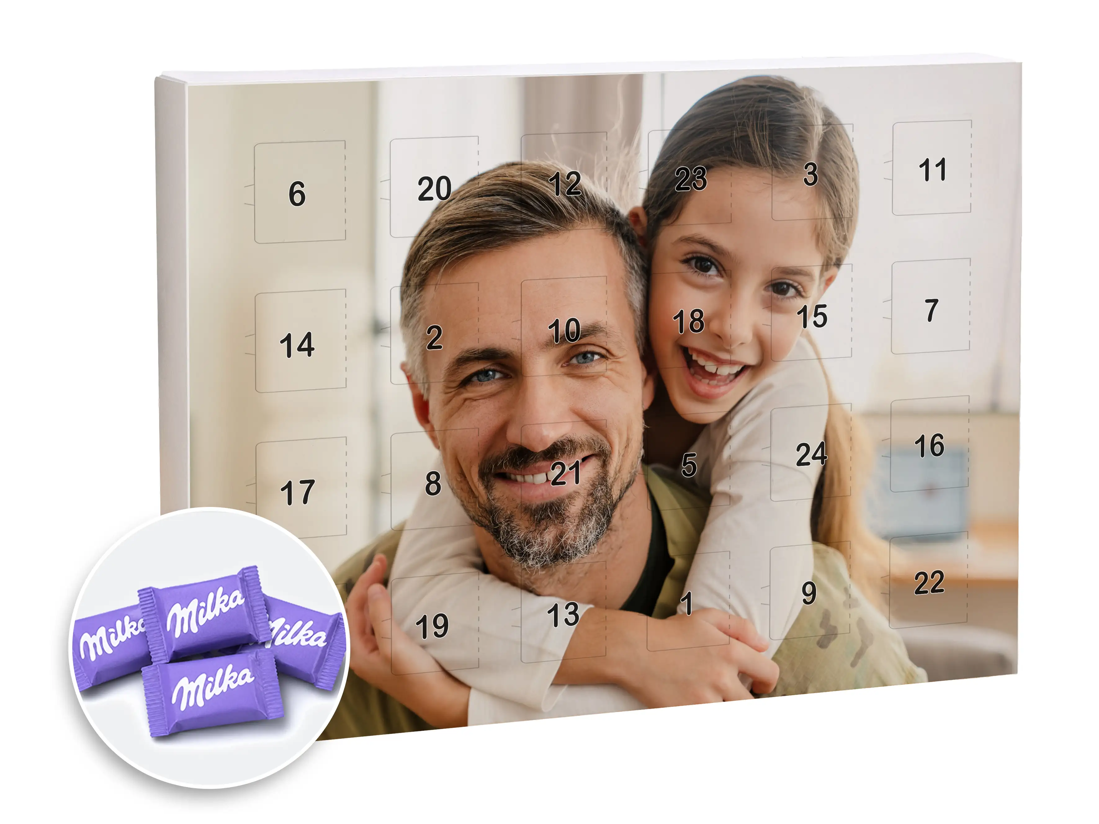 Adventskalender mit Milka Schokolade