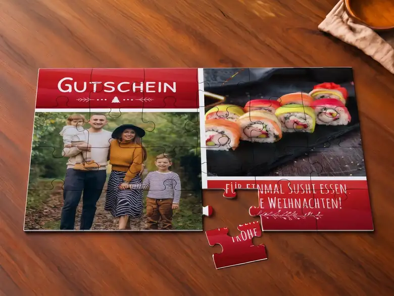 Puzzle als Gutschein zu Weihnachten