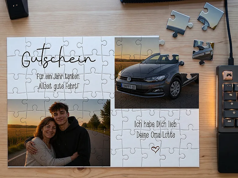 Puzzle-Gutschein Geschenk für Jugendliche