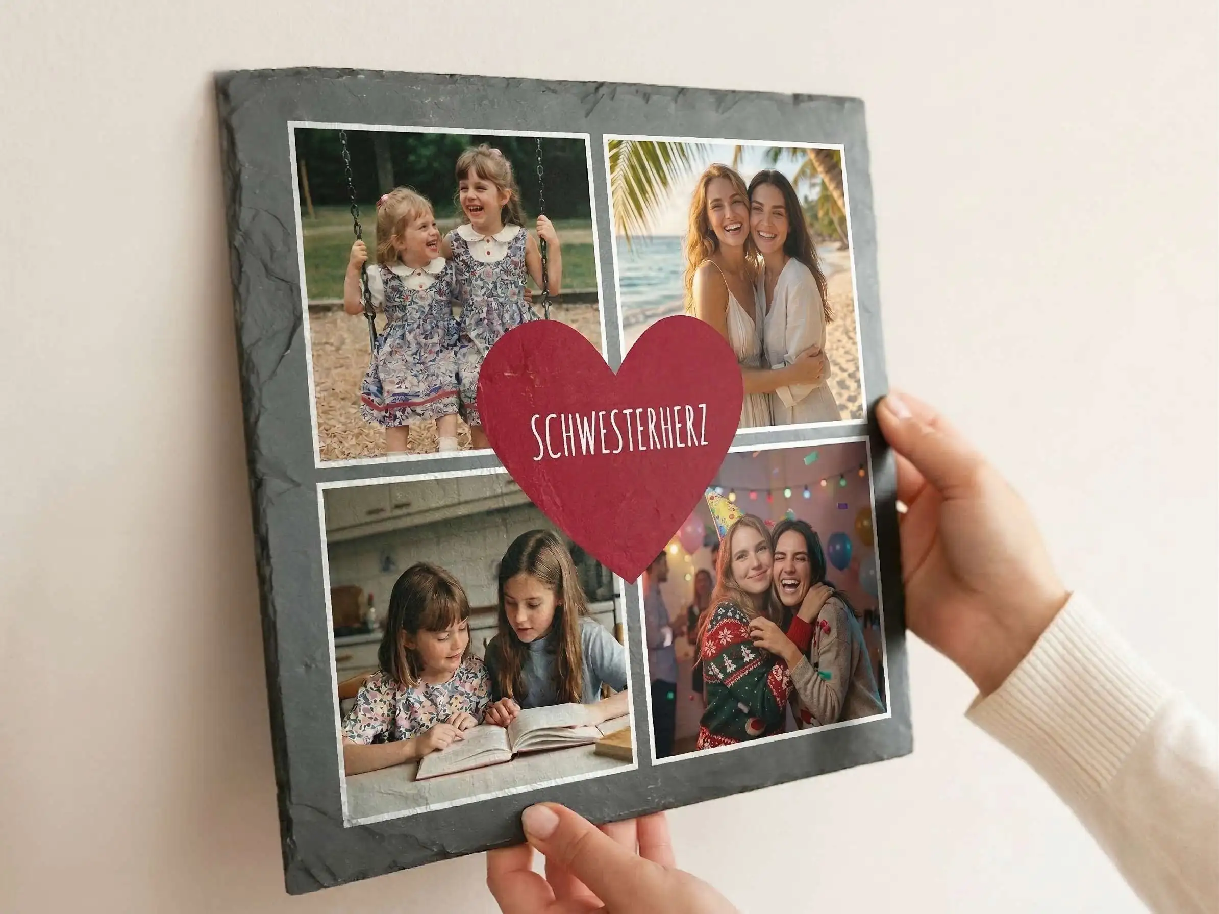 Schieferplatte als Geschenk für Schwester
