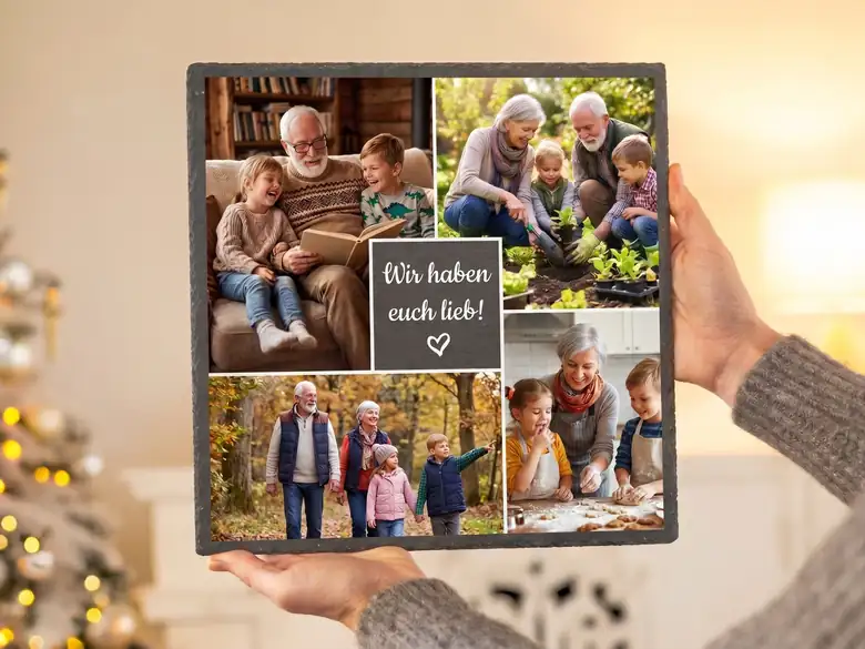 Bedruckte Schieferplatte Weihnachtsgeschenk
