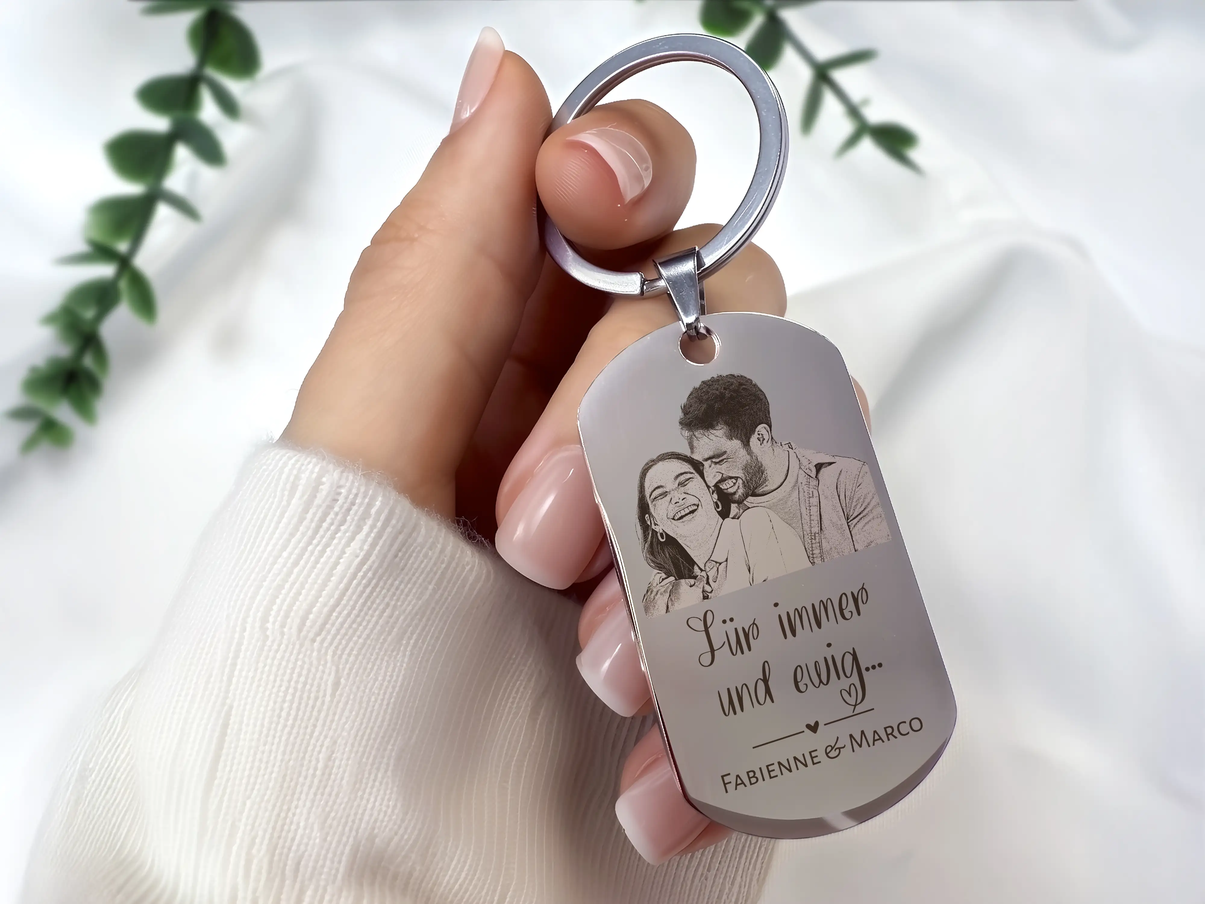 Gravur-Schlüsselanhänger zum Hochzeitstag