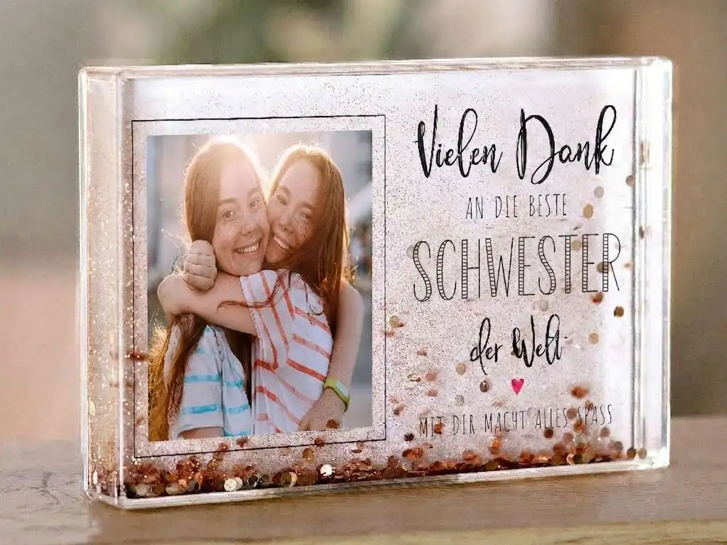 Schüttelrahmen als Geschenk für die Schwester