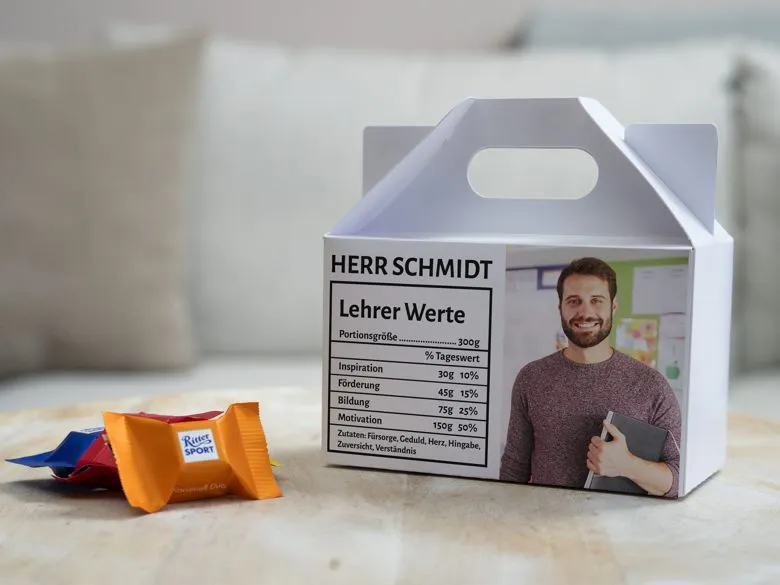 Personalisierte Süßigkeitenbox Lehrer-Geschenk