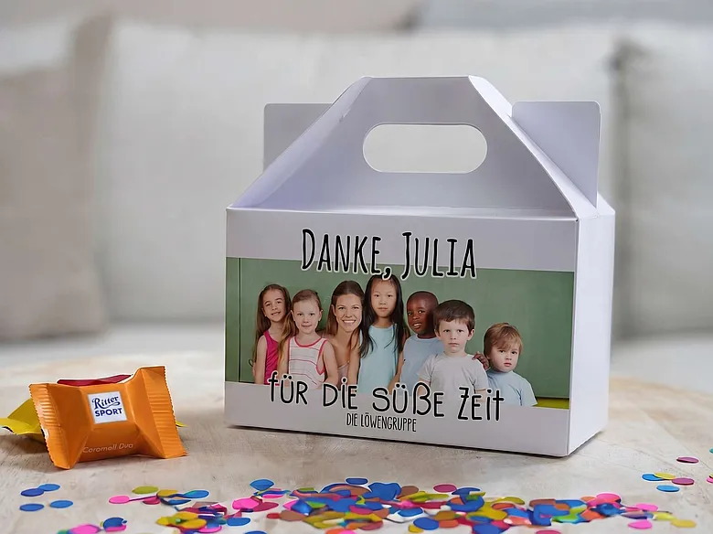 Süßigkeitenbox als Abschiedsgeschenk Erzieherin