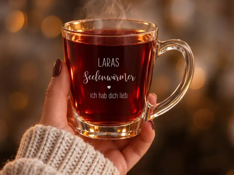 Teeglas mit Gravur