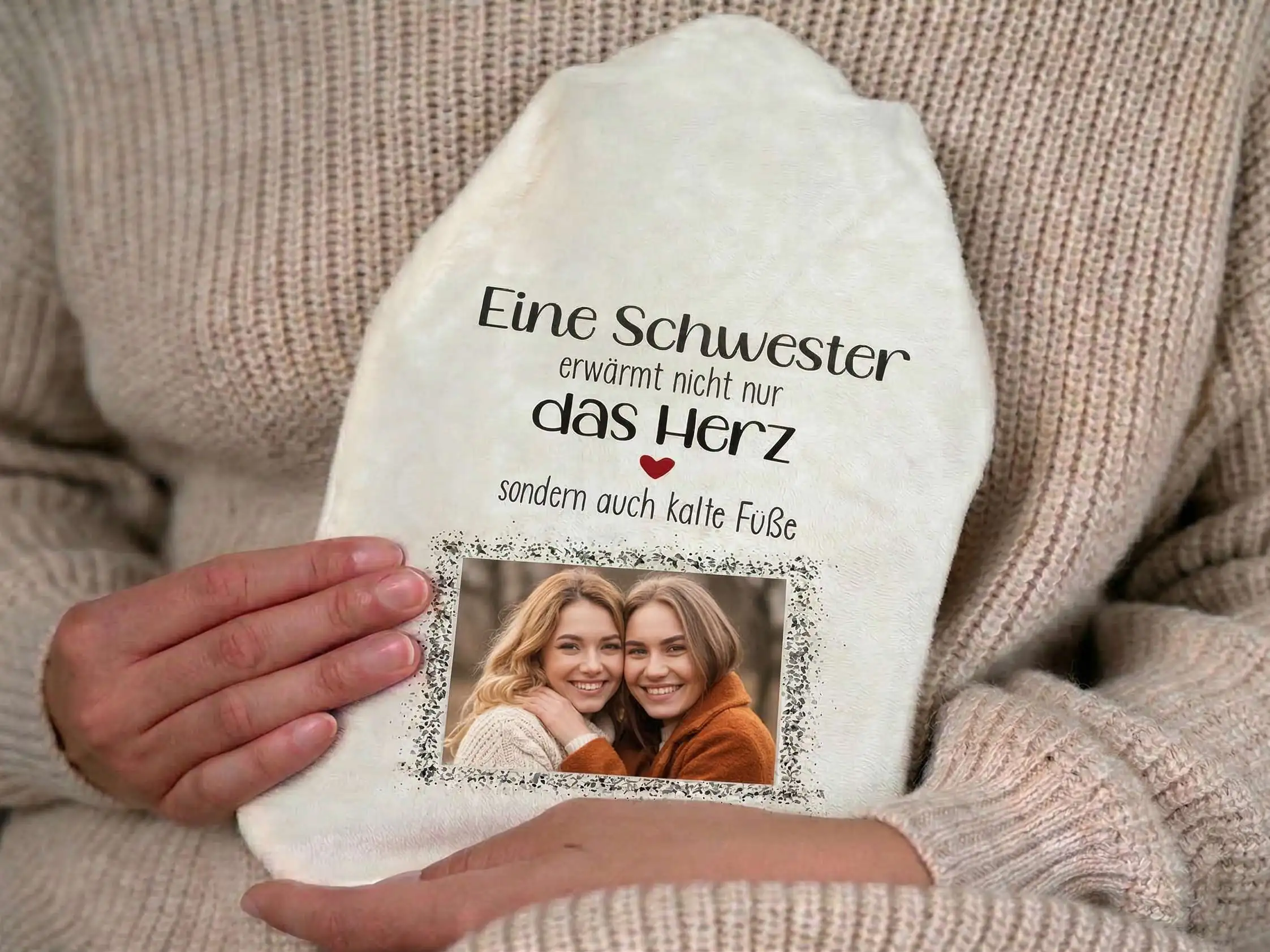 Wärmflasche als Geschenk für Schwester