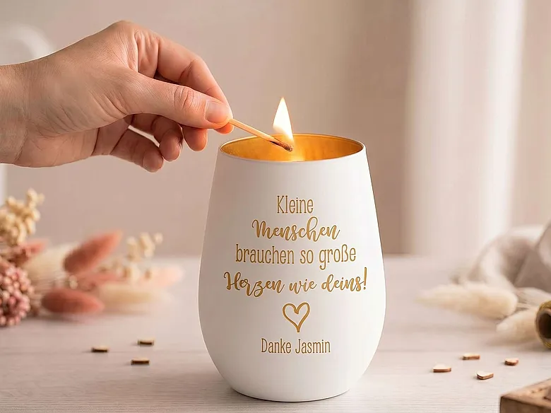 Graviertes Windlicht als Dankeschön für Erzieher