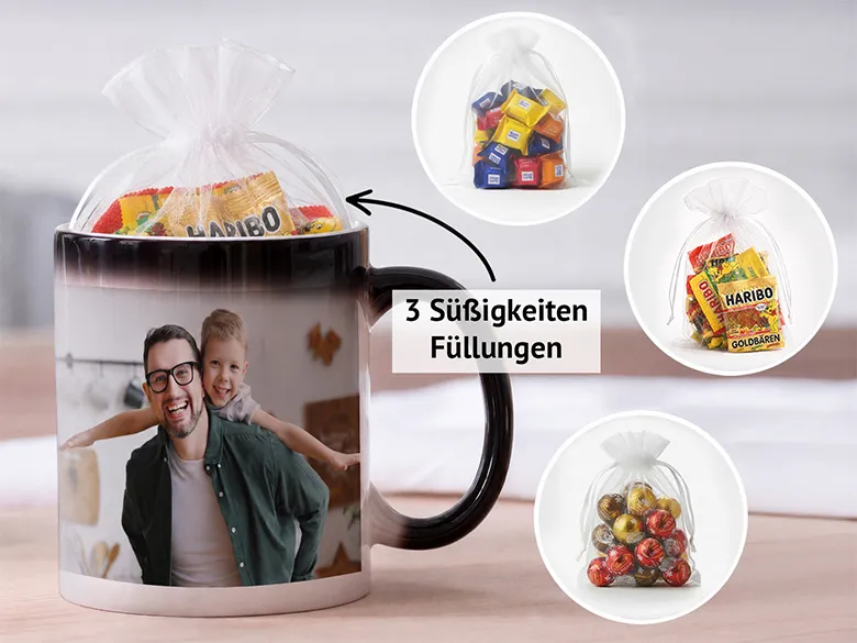 Zaubertasse mit Süßigkeitenfüllung