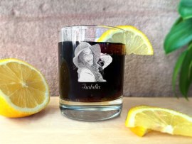 Trinkglas mit Fotogravur