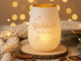 Windlicht mit Gravur