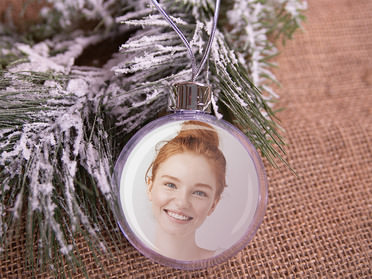 Christbaumkugel mit Foto als Geldgeschenk