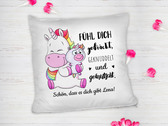 Personalisiertes Kissen als Geldgeschenk Weihnachten Einhorn
