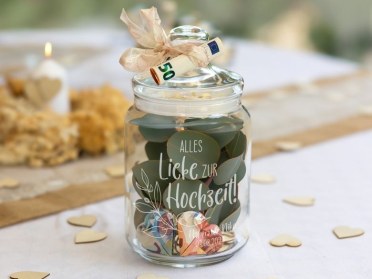 Geldgeschenk im Glas Hochzeit