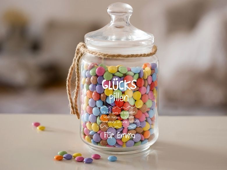 Keksglas mit Glückspillen