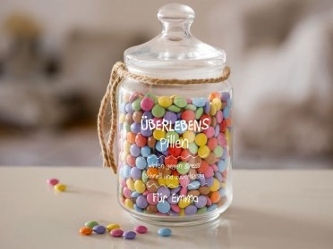 Überlebens-Pillen im Keksglas