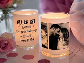 Windlicht mit Foto Liebe