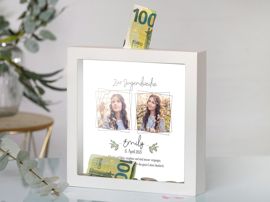 Bilderrahmen Spardose als Geschenk zur Jugendweihe