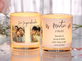 Windlicht mit Foto als Geschenk zur Jugendweihe