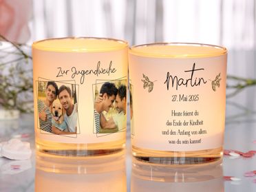 Windlicht mit Foto als Geschenk zur Jugendweihe