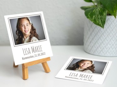Mini Staffelei mit Fotokachel Kommunion