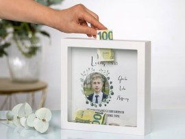 Bilderrahmen-Spardose zur Konfirmation