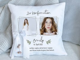 Fotokissen mit Geldscheinen