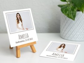 Mini Staffelei mit Fotokachel Konfirmation