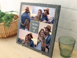 Schieferplatte mit Foto