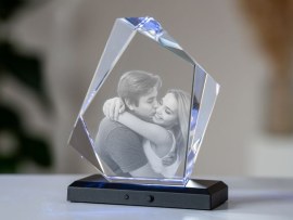 Glaskristall mit Foto