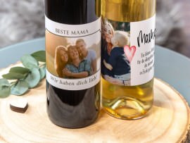 Weinetikett mit Foto