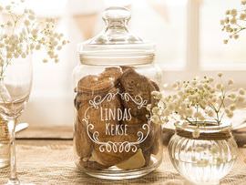Graviertes Keksglas