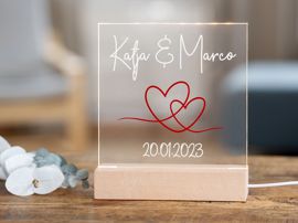 Personalisierte LED-Lampe für Pärchen