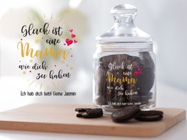 Bedrucktes Keksglas