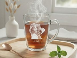 Teeglas mit Fotogravur