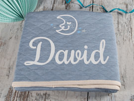 Babydecke mit Name Mond