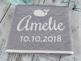 Babydecke mit Name Wal
