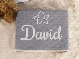 Babydecke mit Name Stern
