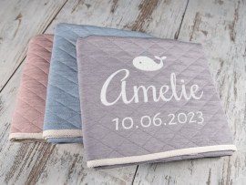 Babydecke bestickt mit Namen