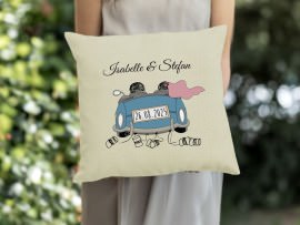 Besticktes Kissen Hochzeit