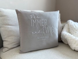 besticktes Kissen Hochzeit