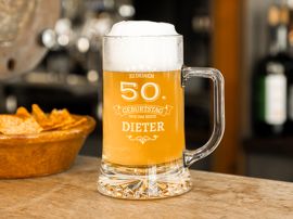 Bierkrug mit Gravur