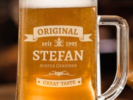 Bierglas mit Gravur