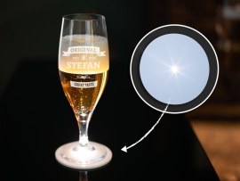 LED-Untersetzer weiß für Bierglas