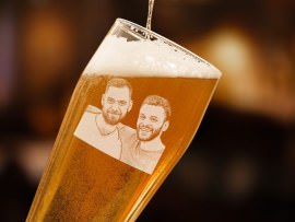 Weizenbierglas mit Fotogravur