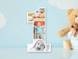 Dekozahl zum 1. Geburtstag