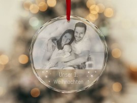 Deko-Glasanhänger mit Foto rund