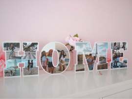 Deko-Buchstaben Home mit Fotos