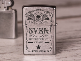Zippo Feuerzeug mit Text